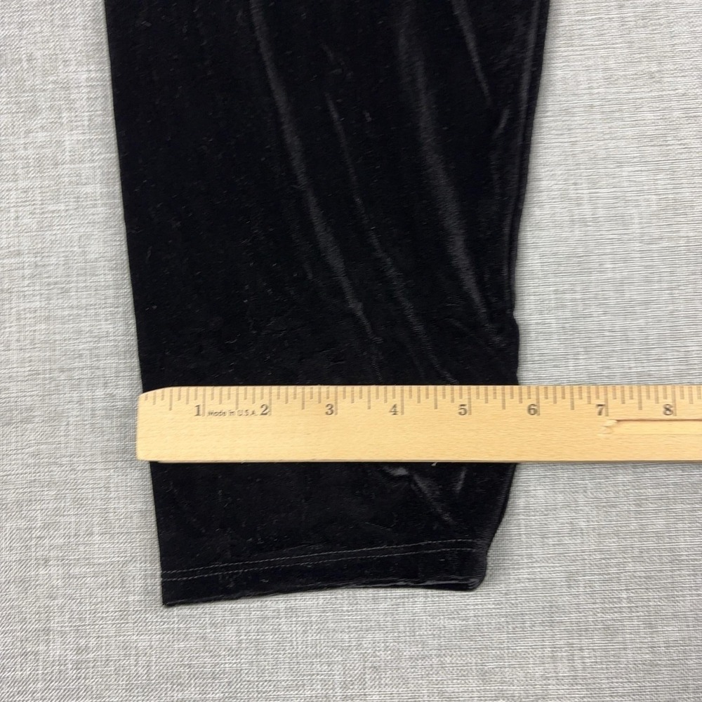 Eileen Fisher Velour Leggings Womens XL Black Ankle Stretch Velvet - Picture 5 of 9